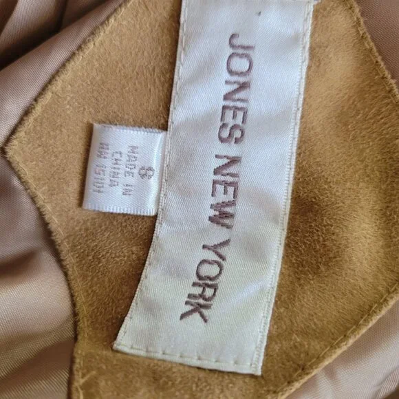 Jones New York Womens Camel Suede Trench Coat - Size S - Picture 5 of 7